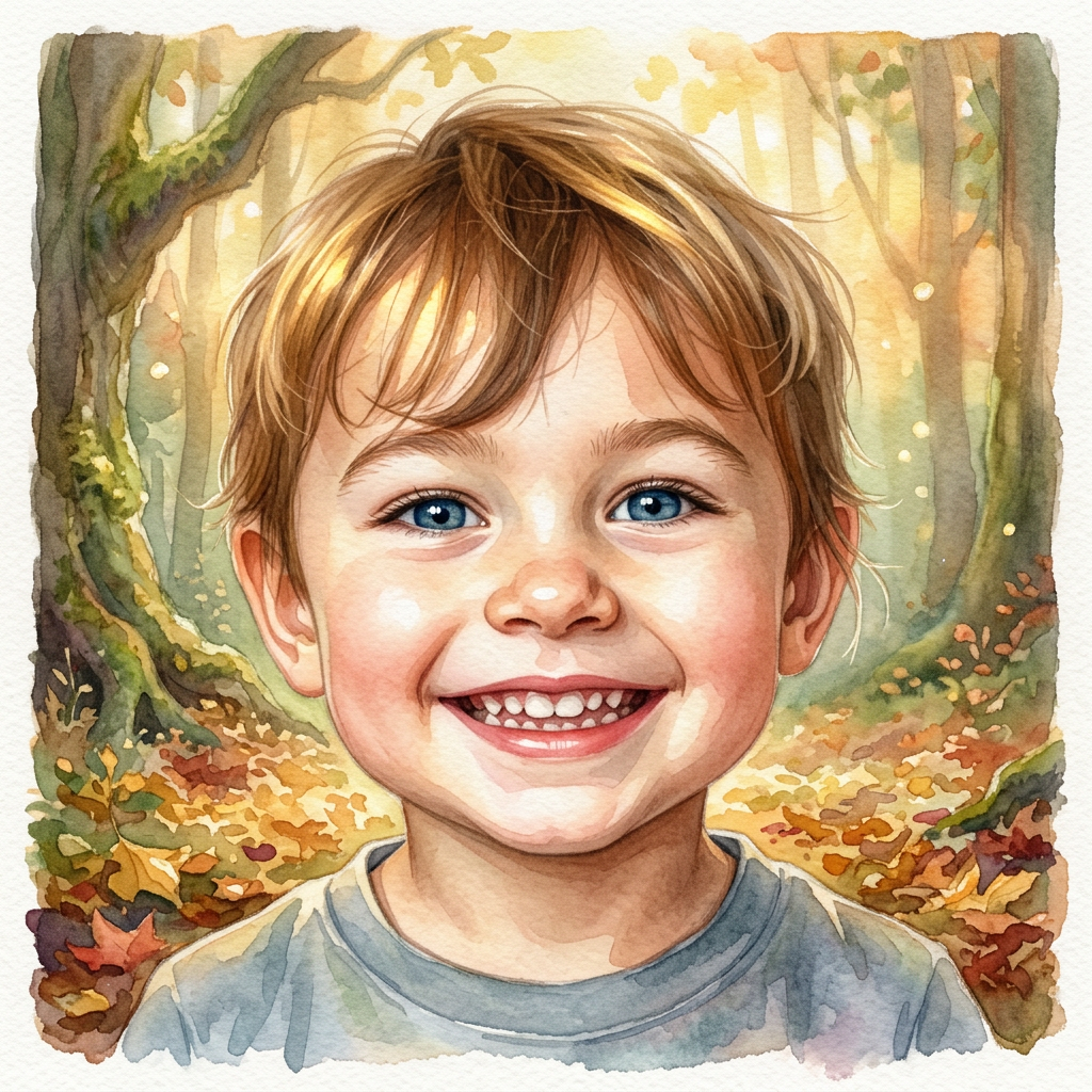 AI-generated storybook illustration that preserves the child's exact likeness